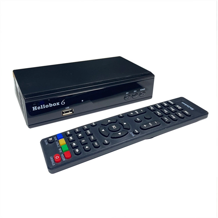 Factory Whosale Hellobox 6 Satellite Receiver Support H. 265 Hevc T2mi USB WiFi Auto Power Vu Biss Hellobox6 Set Top Box