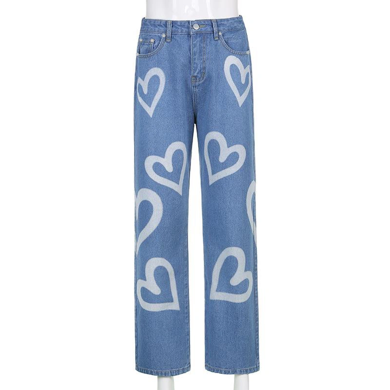 Women Clothing Women's High Waist Wide Leg Pants Jeans Fashion Garment