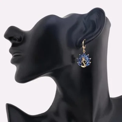 Оптовая торговля в раскрывающемся списке Люкс Earring Crystal 18K позолоченные украшения серьги