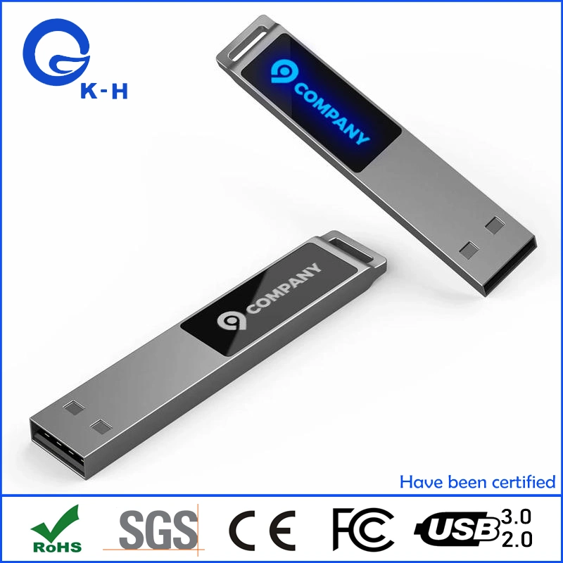 8GB 16GB 32GB Custom LED Light up Logo USB Key 3.0 2.0