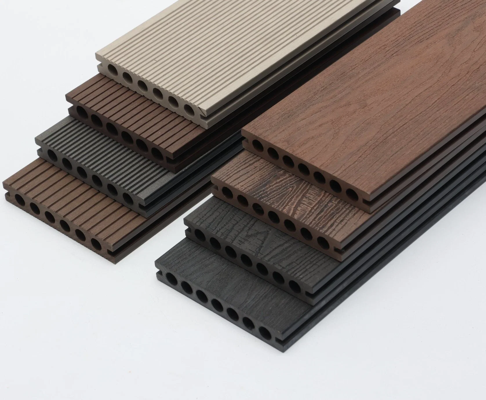 Deep Embossed Wood Texture China Powder+PE+Additives Waterproof Decking Flooring 3D Outdoor Wood Plastic WPC Board