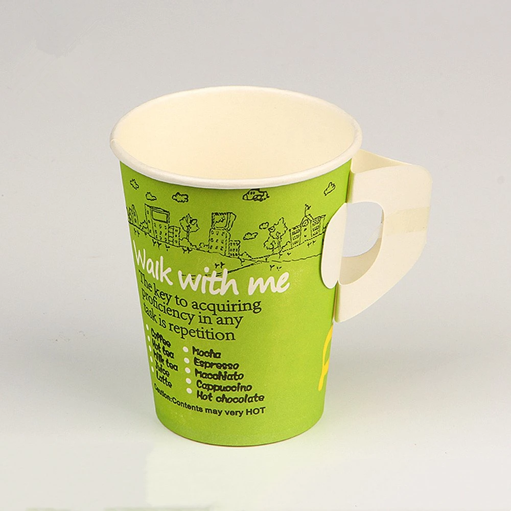 China Manufacturer Bulk Price Disposable Handled Insulated Disposable Paper Gobelet En Cups for Coffee