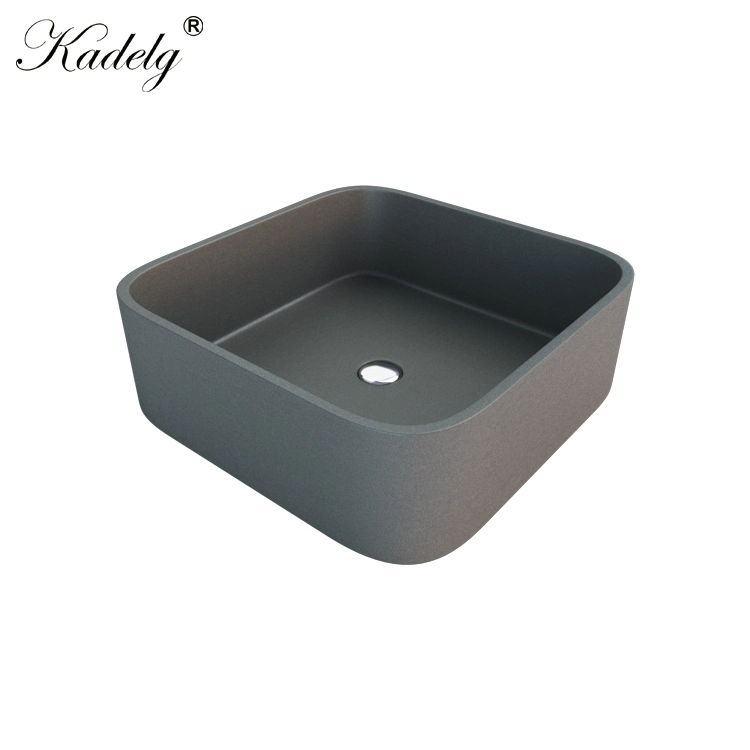 Modern Luxury Granite Wash Hand Basin Square Shaped Quartz Stone Washing Basin Handmade Bathroom Sink