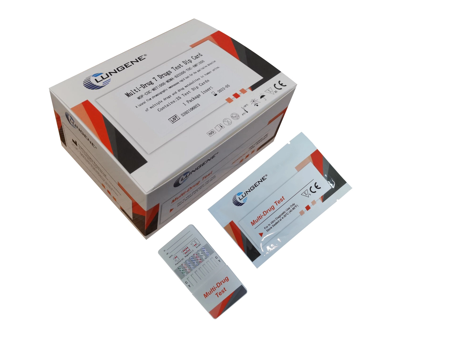 Clungene Rapid Doa Urine Multi-Drug 7 Drugs Screen Test (MOP/KET/THC/MET/COC/MTD/BAR) with CE