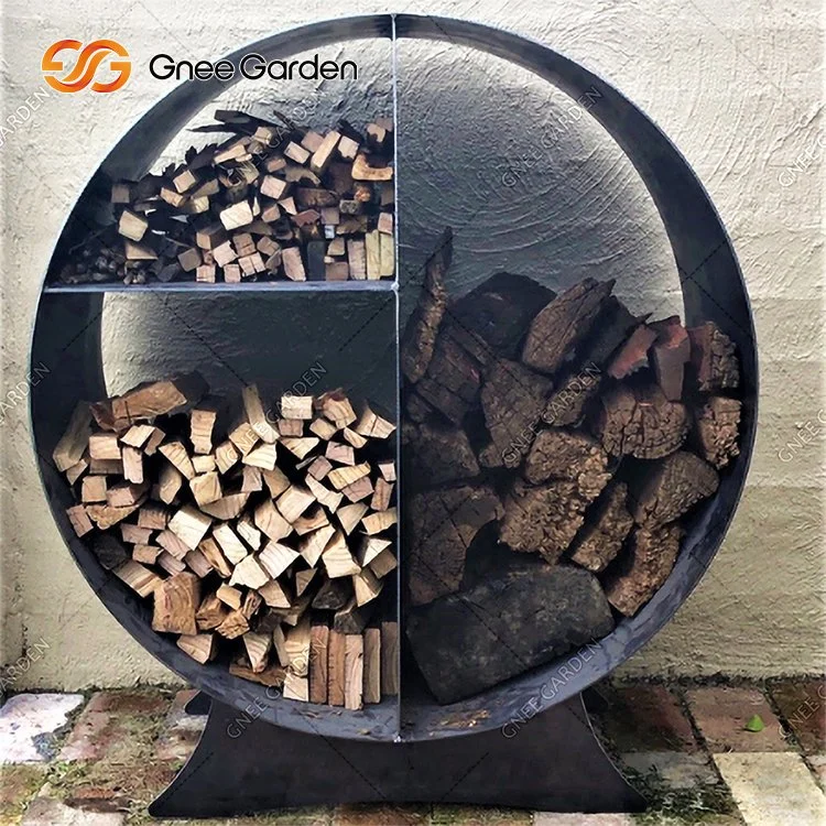 Corten Steel Firewood Rack Big Volume Wood Storage