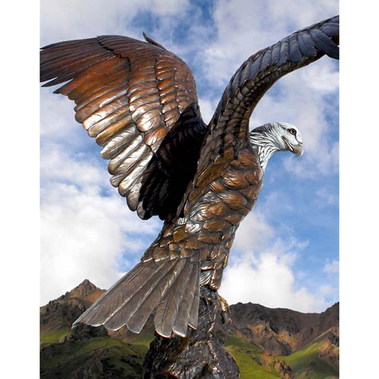 Park Decoration Outdoor Bronze Statue Large Brass Eagle Statue