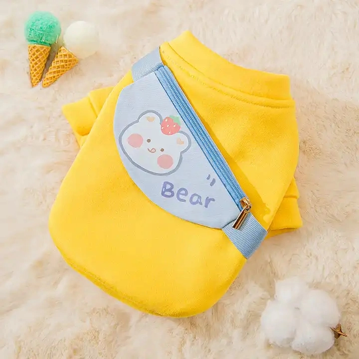 New Style Vest Designer Plain Puppy Clothes with Bag Accessories Funny Winter Pet Apparel