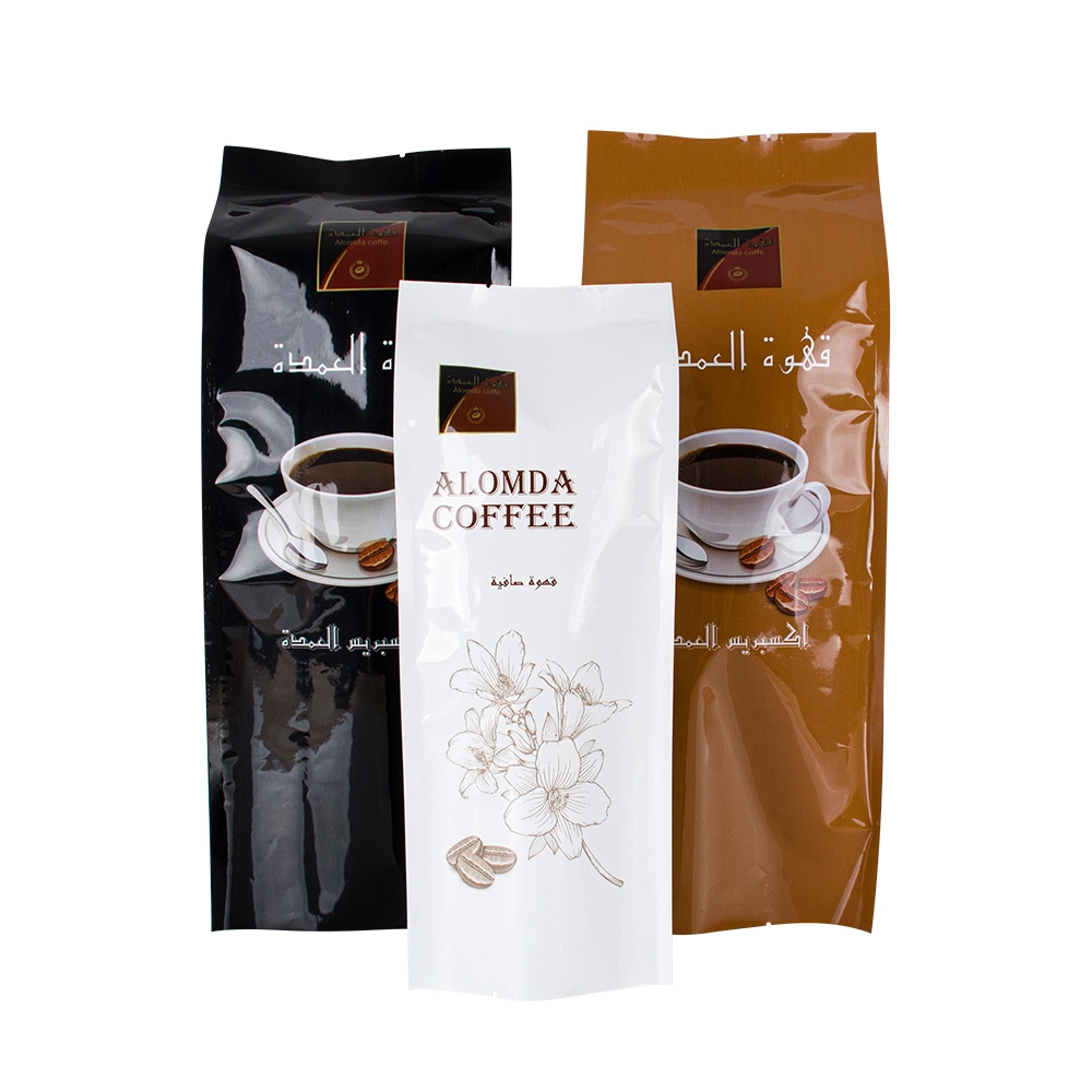 Wholesale/Supplier Plastic Side Gusset Coffee Bean Aluminum Foil Packaging Supplies Coffee Quad Seal Packaging with Valve