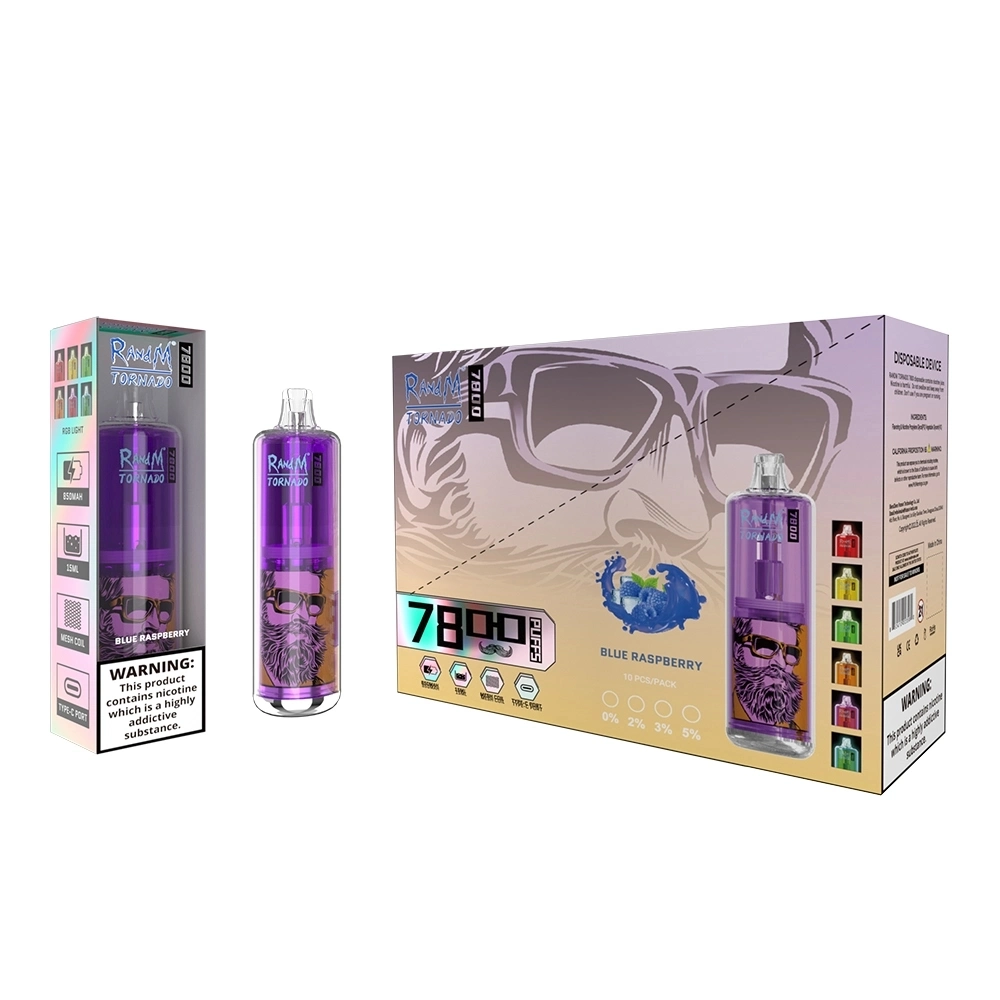 12 Flavours 850mAh Akku Randm Tornado 7800 Puffs Einweg Vape Pen