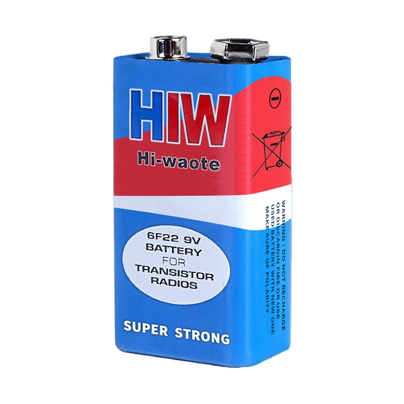 9V 6f22 Dry Battery Hiw Brand Carbon Zinc Battery /Zinc Chloride Battery