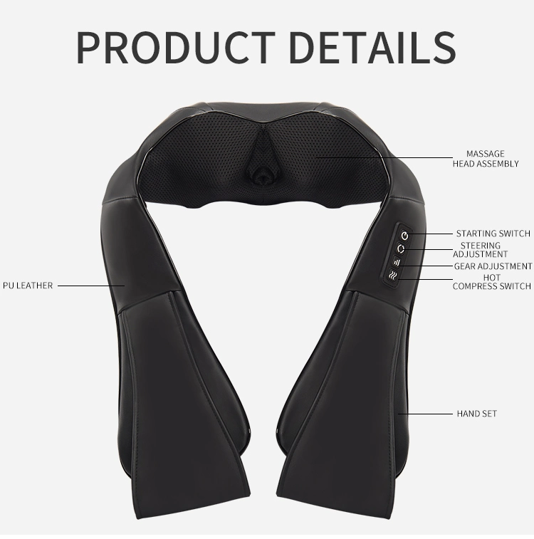 Nuevo producto caliente Multi Frequency hombro cuello cervical Mantón de masaje eléctrica 15min de calor de la vibración Mantón de masaje para amasar