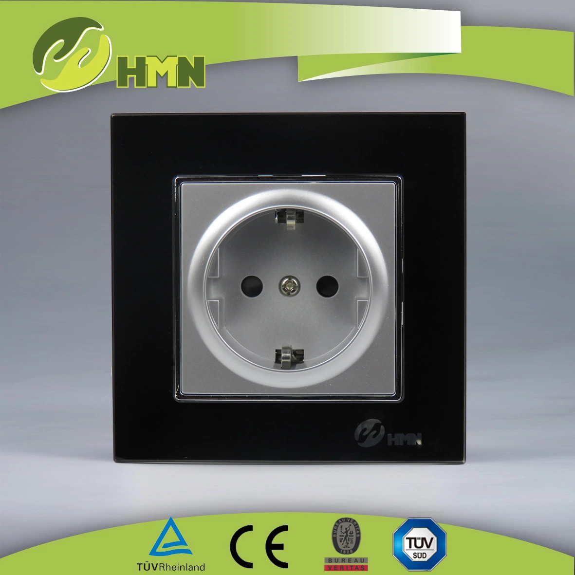 TUV, CE certified EU standard white tempering glass schuko socket