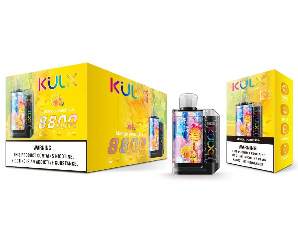 Kulx Vape descartáveis 8800 9000 borlas para 0% 2% 5% Zero Nicotina Vapes Recarregável