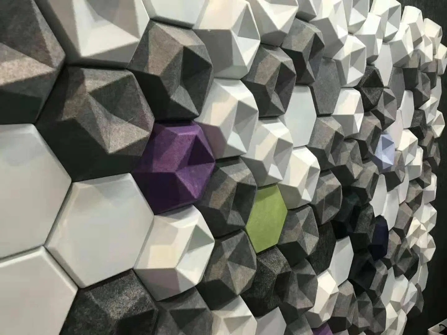 Various 3D Pet Acoustic Decoration Colorful Wall 100% Polyester Fiber Sound Absorption Panels