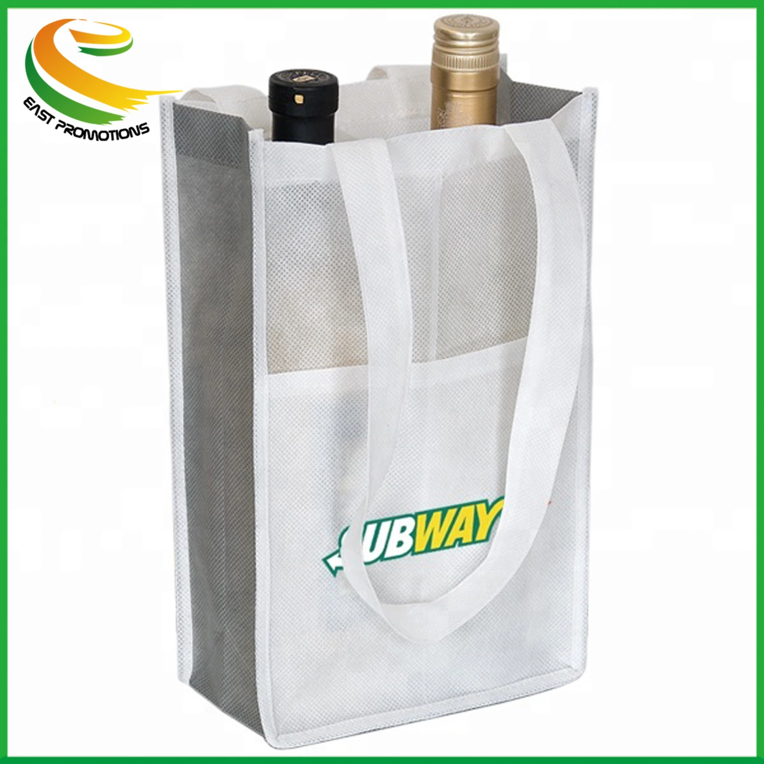 Custom Reusable 6 Bottle Non-Woven Wine Tote Shopping Bag for Beer Packing