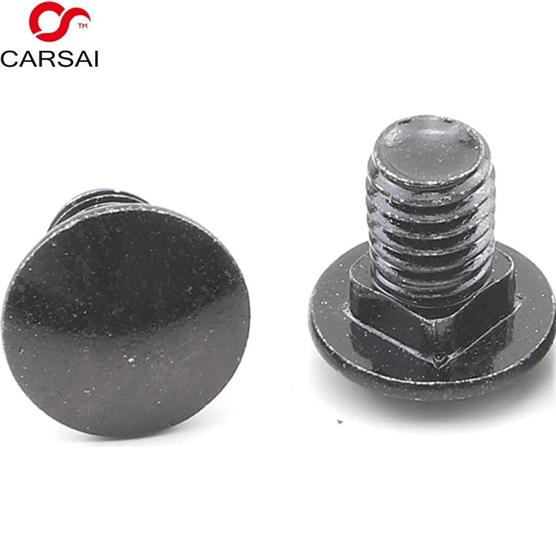 Carbon 304 Stainless Steel Black Oxided Zinc Plated Carriage Bolt Black Half Round Horse Head Screw Bridge Plow Coach Square Neck Bolts M4/M5/M6/M8