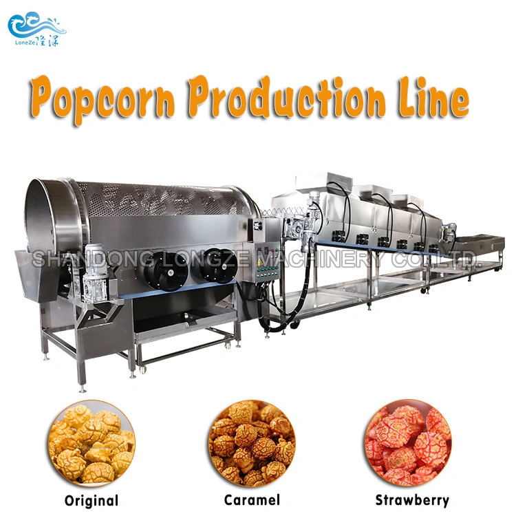Fábrica de alimentos para Snack Industrial Popcorn totalmente automática Electromagnetic Linha de produção de milho-pipoca