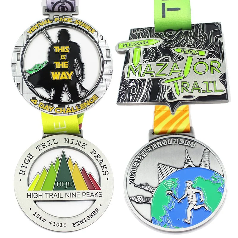 Hot Sale Swimming Blank Zinc Alloy 3D Gold Award Marathon Running Custom Made Metal Trophies and Medals Sports Medal