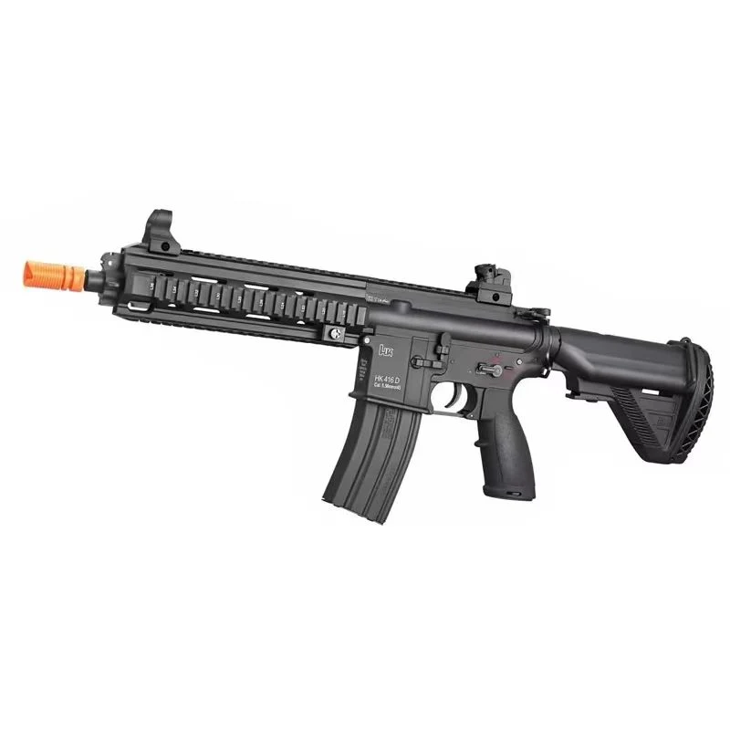 HK416D Caja de engranajes de metal Blaster eléctrico de bola de gel Rifle Metal Gear Cuentas de agua Splatter tiro Juego de juguete