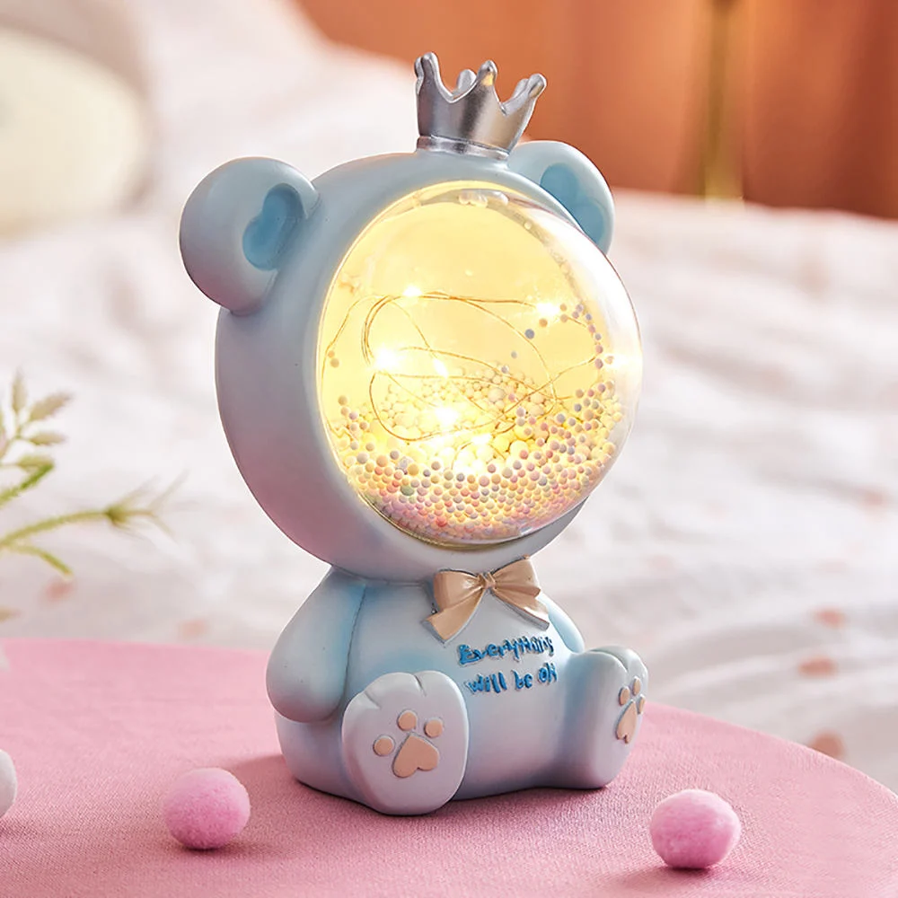 Creative Bear Sculpture Resin Modern Home Desktop Cute Lamp Decoration Children's Gifts