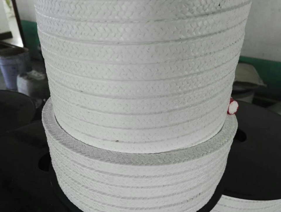 Shaft Seal Gland Packing PTFE Fiber Braided Packing Pure White Color