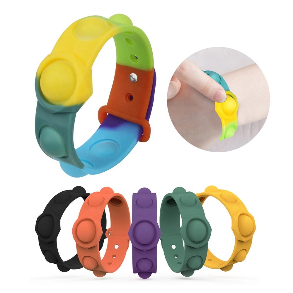 Amazon New Arrive Silicone Push Pop Bubble Wristband Stress Relief Bubble Bracelet Toy Anti-Anxiety Therapy for Kid Fidget Toys