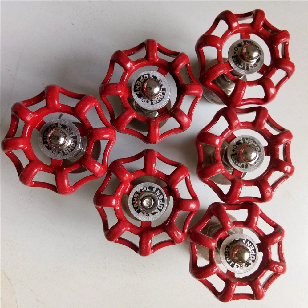 Red Hand Wheel for Pipe Furniture Decorative Hanger Water Pipe Fittings Red Handle Hand Wheel with Black Floor Flange 3/4 Inch