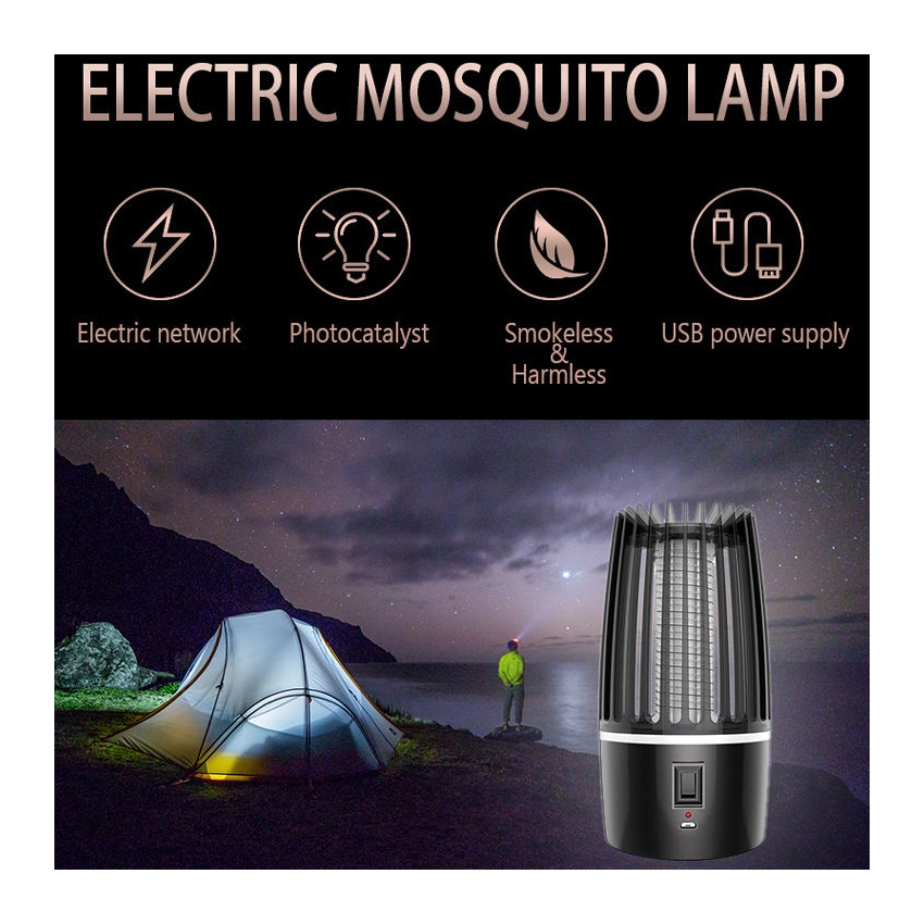 Lâmpada portátil de armadilha de mosquito, para exterior, recarregável, luz nocturna