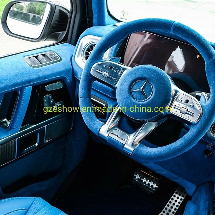 Autocollant intérieur de voiture bleu Allcantara