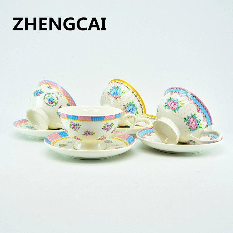 Ceramic Coffee Cup Set Simple Afternoon Tea Cup Flower Tea Set European Small Luxury Household High-Grade Cup Set