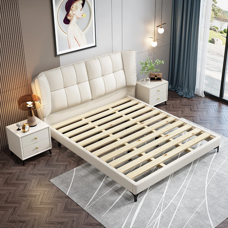 Solid Wooden Bed with Matching Bedside Table for Bedroom Furniture Sets