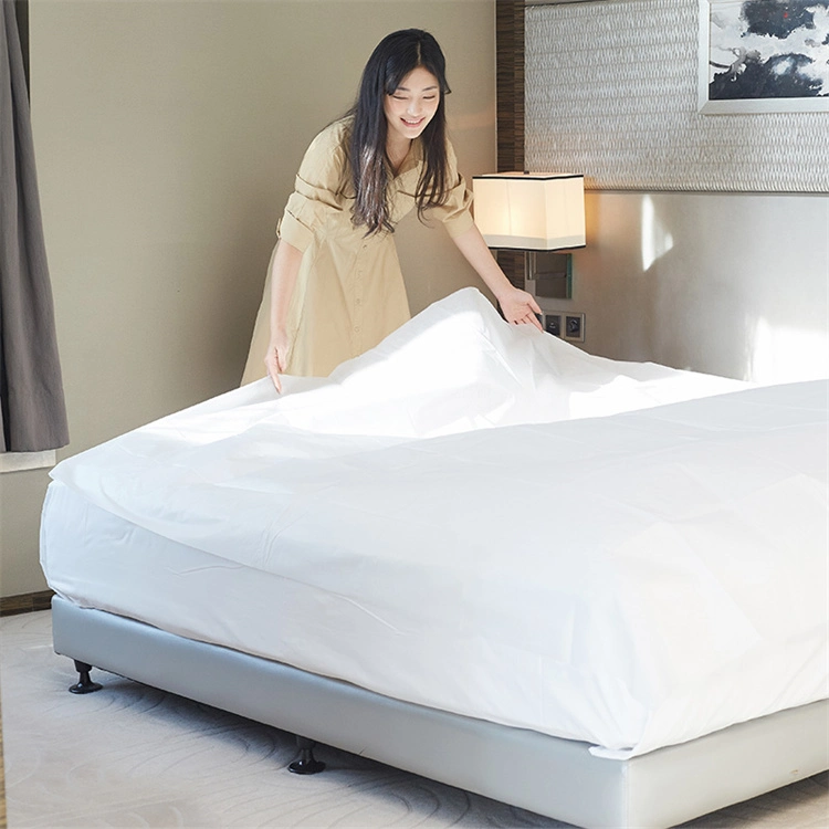 Supply Hotel White Disposable Sheet Non Woven Bed Cover Set Disposable Travel Bed Sheet for 1 or 2 Person