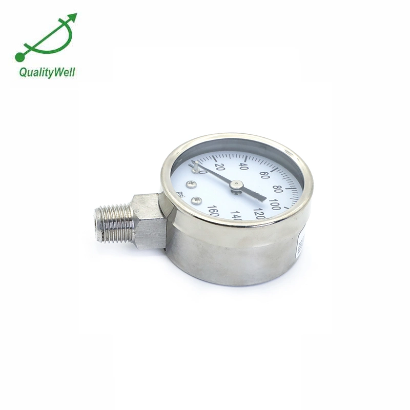 2 " Stainless Steel Drop-Resistant Economic Manometer with Glass Lens