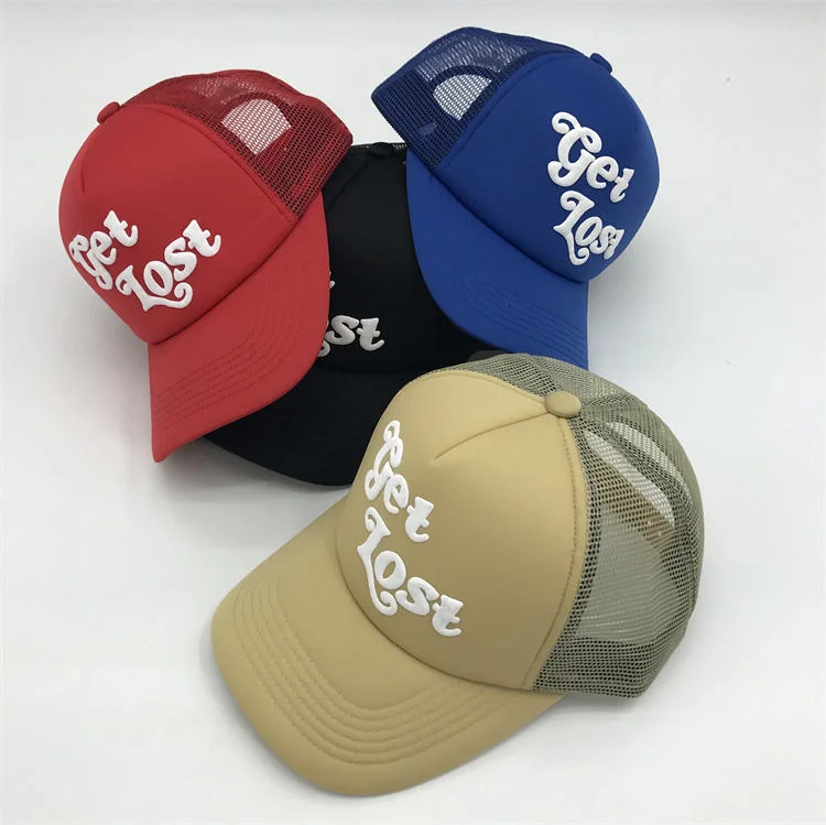 Puff Printed Hats Foam Trucker Cap Fashion Mesh Caps with Custom Printed Logo