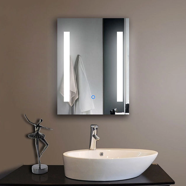 China Top Sink with Double Basin, Counter Top Ceramic Bathromm Sink Rectangular CE Certified 60X80 Illuminated Bathroom Mirror with LED Light