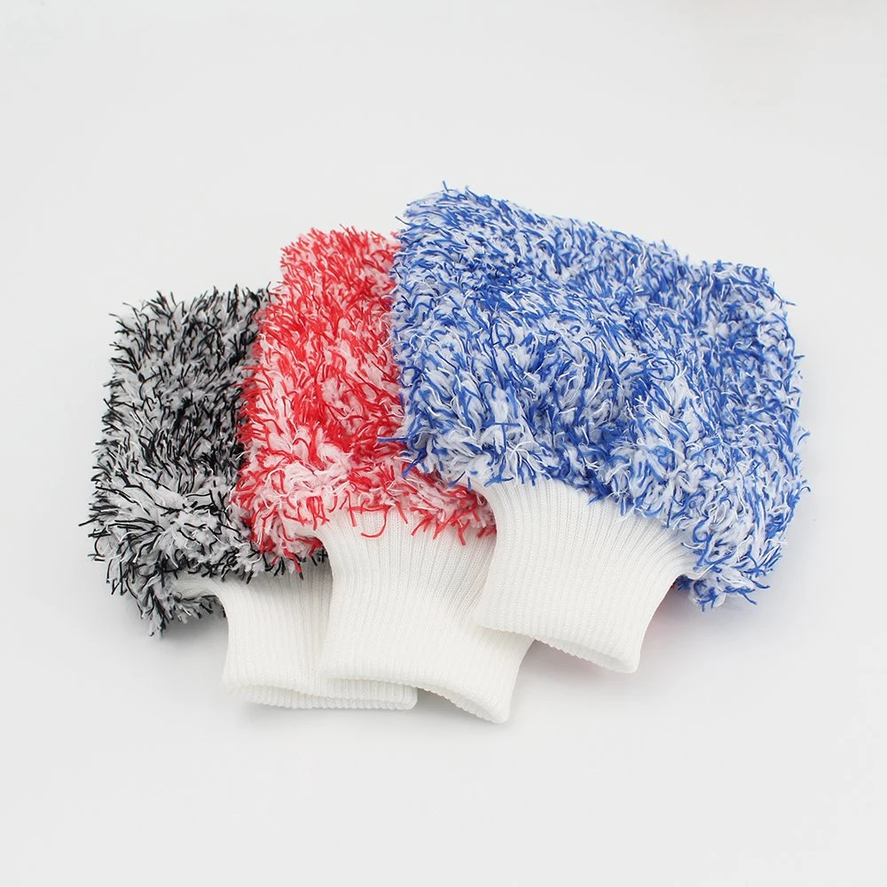 Wholesale/Supplier Scratch-Free Soft Car Care Microfiber Absorbent Plush Cleaning Gloves Auto Detailing Wash Mitt