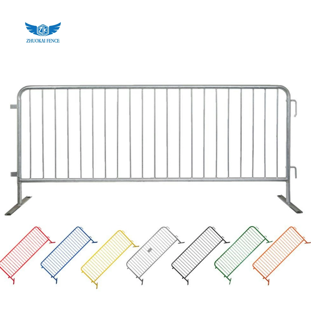 ISO9001 Temporary Road Crowd Control Barrier Low Carbon Steel Movable Barriers Systems with Flat Bases