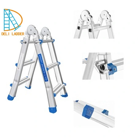 4X4 Step Aluminium Retractable Multipurpose Folding Household Ladder En131