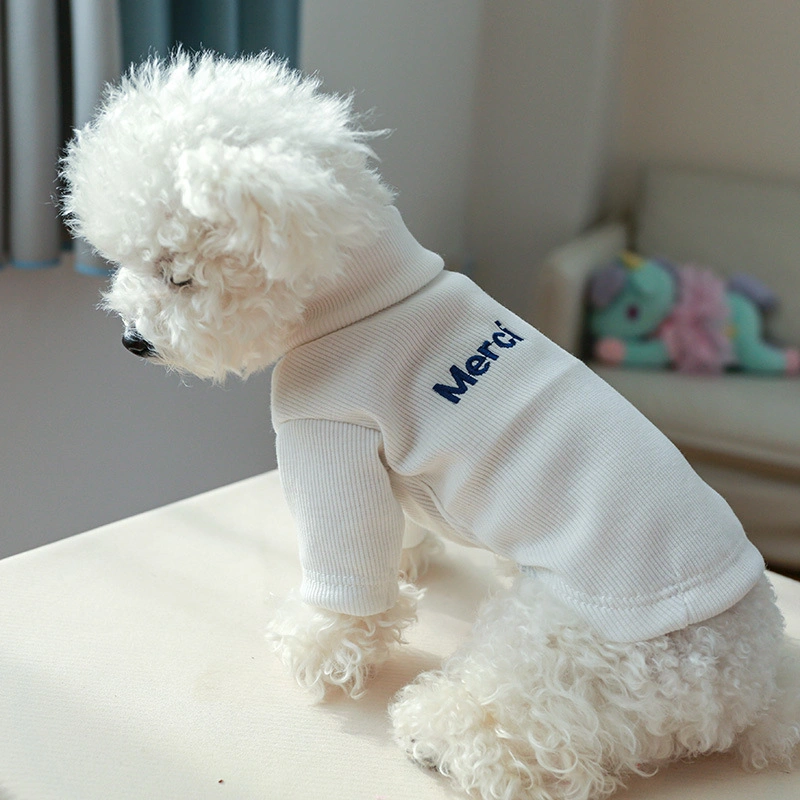 Ropa de camisa de algodón clásica con camisa de perro de punto cálido