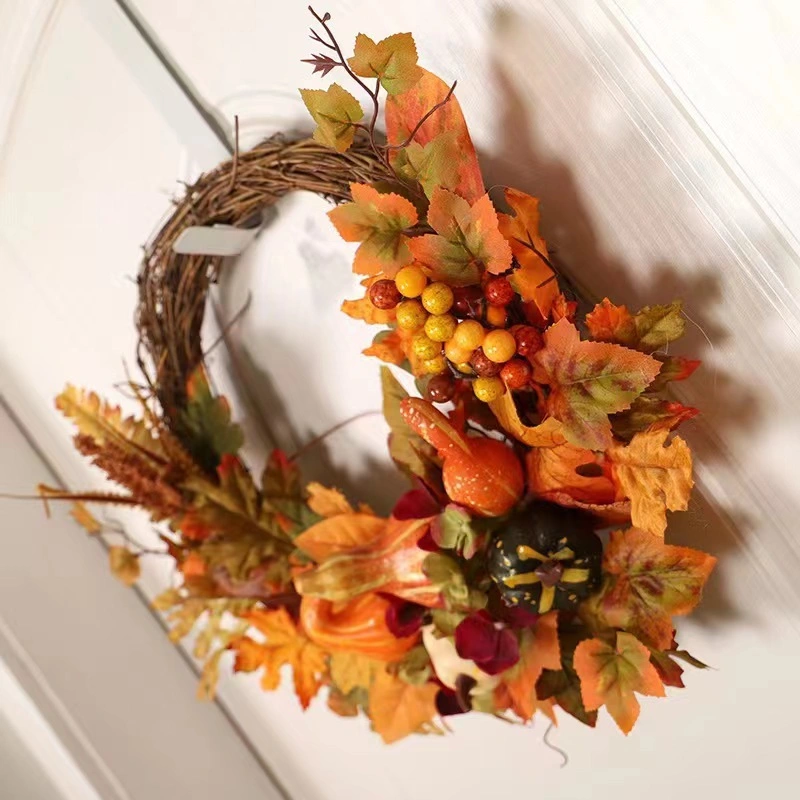 How Selling Harvest Halloween Yellow Maple Leaves Autumn Wreath