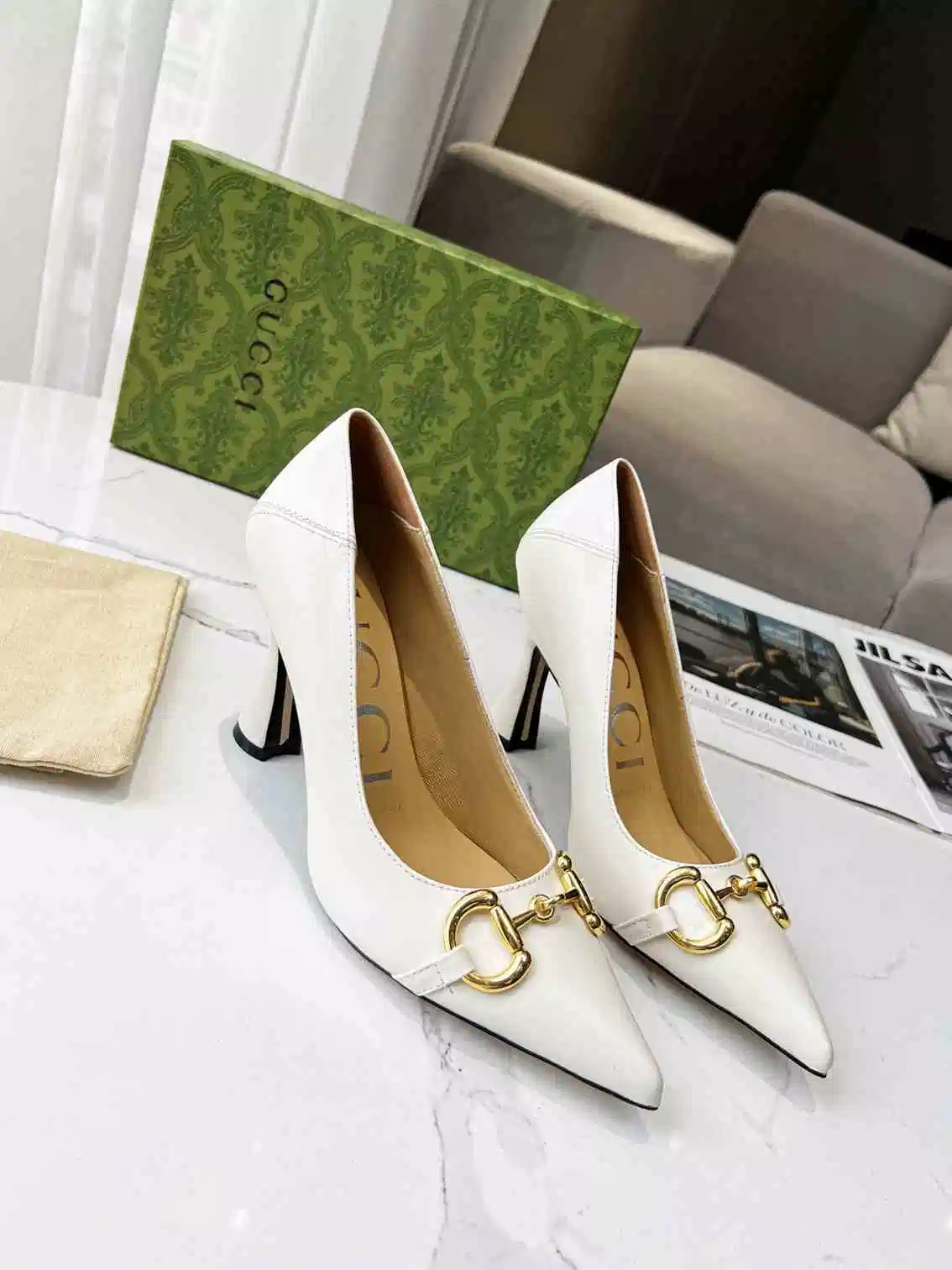 Horse String Buckle Pointed High Heel Shoes