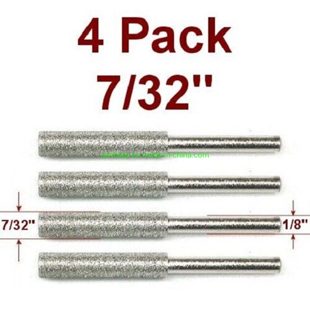 4PC 3/16" Diamond Motosserra Arquivo Bit Rebarba do afiador 120 Grit Dremel ferramenta rotativa