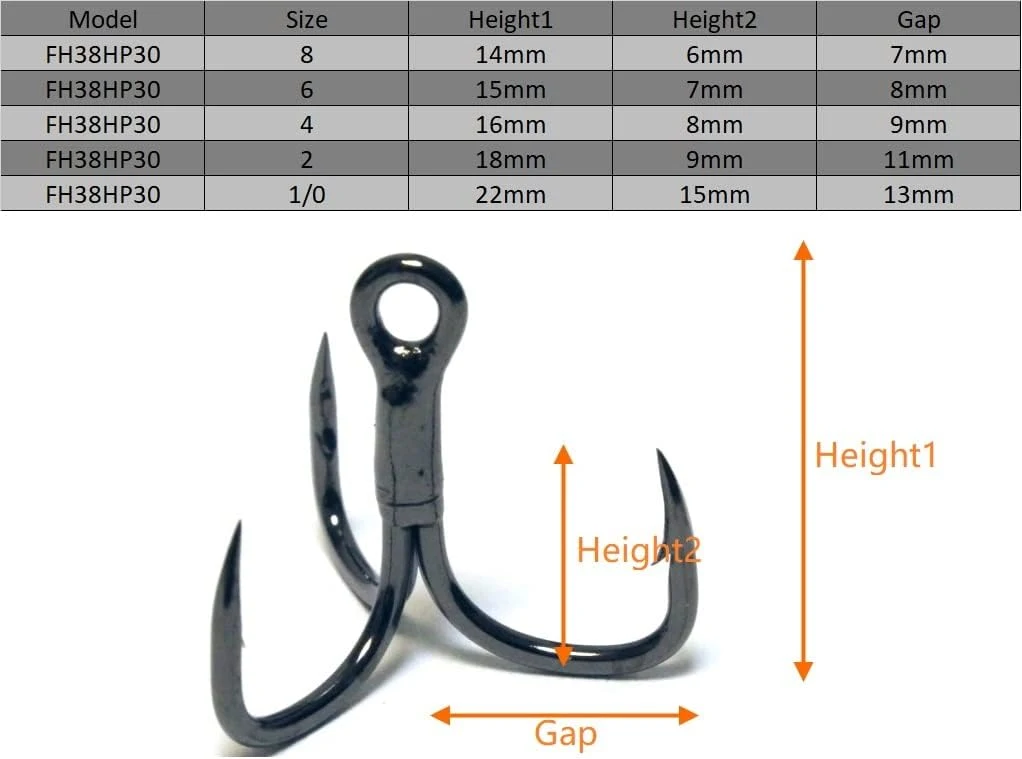 Fishing Hooks Treble Hooks for Hook Upgrade Cutting Blade 4X Strong Short Shank Black Nickle