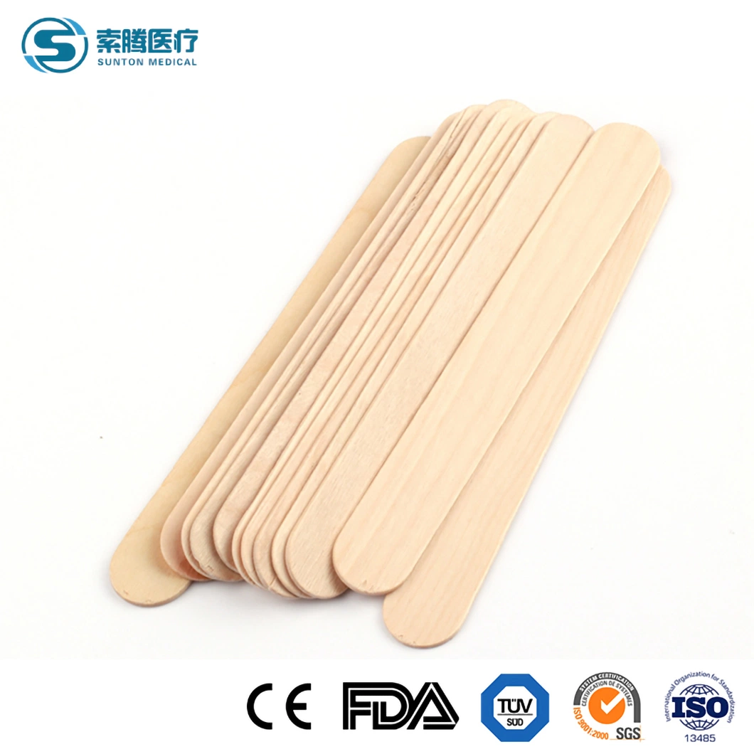 Sunton 100PCS/Box Packing Wooden Tongue Depressor China EOS Disinfecting Type Tongue Depressor Manufacturers Cheap Tongue Depressor Sterile Tongue Depressor