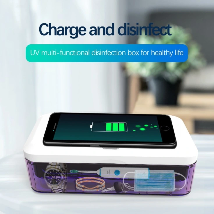 Chargeur portable sans fil boîte de désinfection multifonction téléphone portable stérilisateur UV