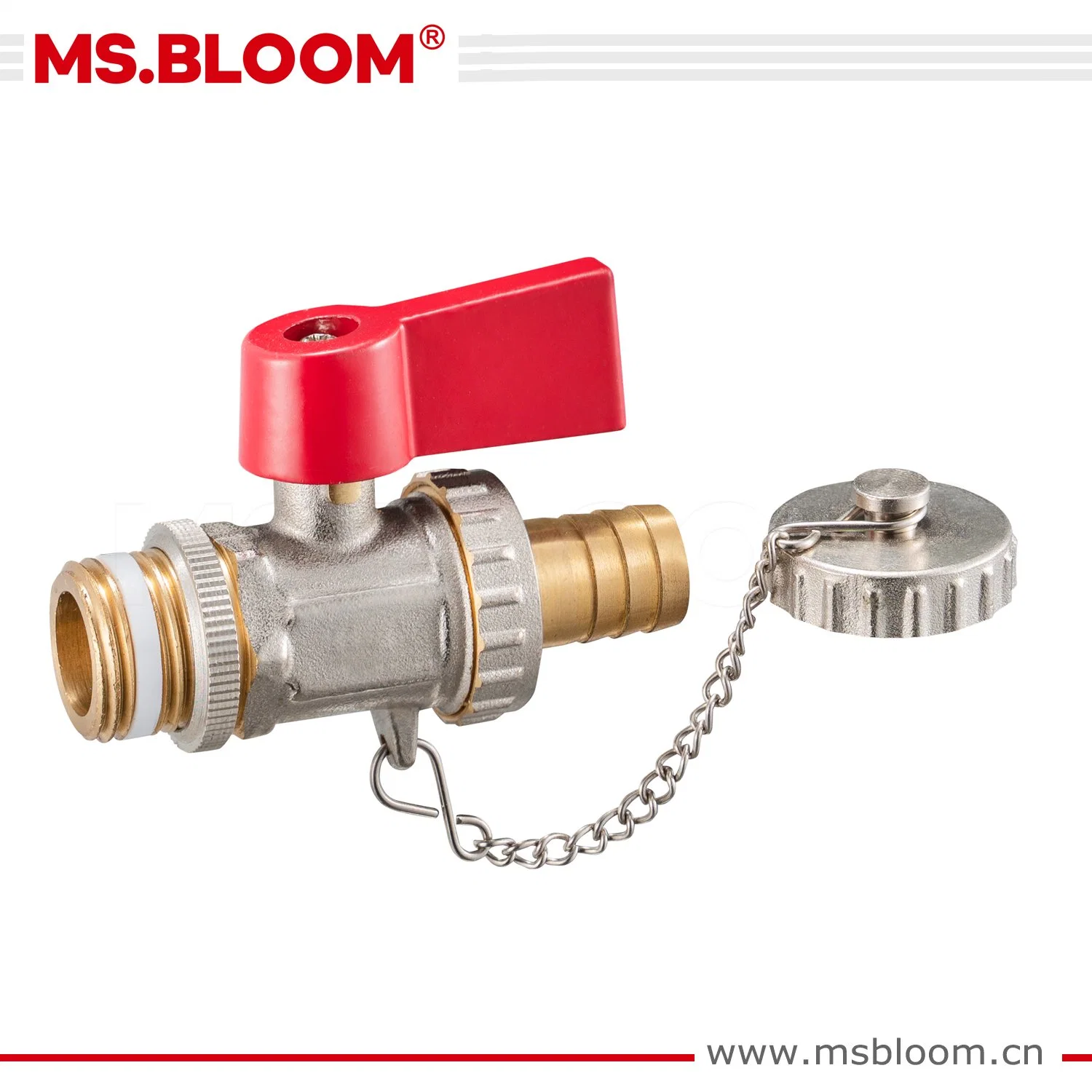 1/2"-3/4"Bsp Thread Nickel Plated Aluminum Handle Brass Boiler Valve