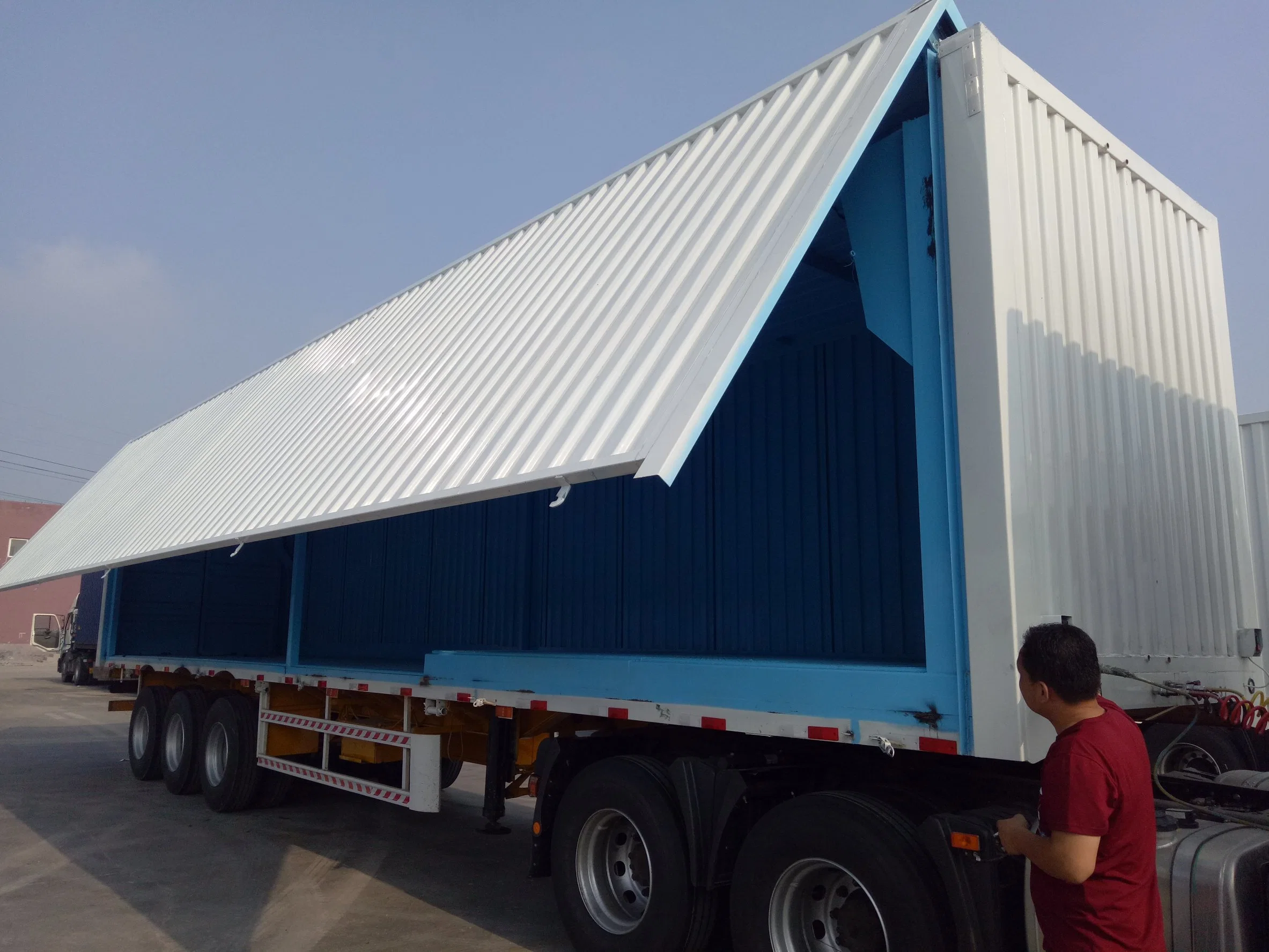 Luen 4 Axle Standard Box Semi Trailers Grain Bulk Cargo Transportation