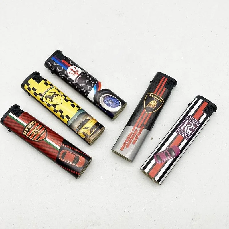 Best Quality Dy-F028windproof Electric Lighter Refillable Label Cigarette Lighter