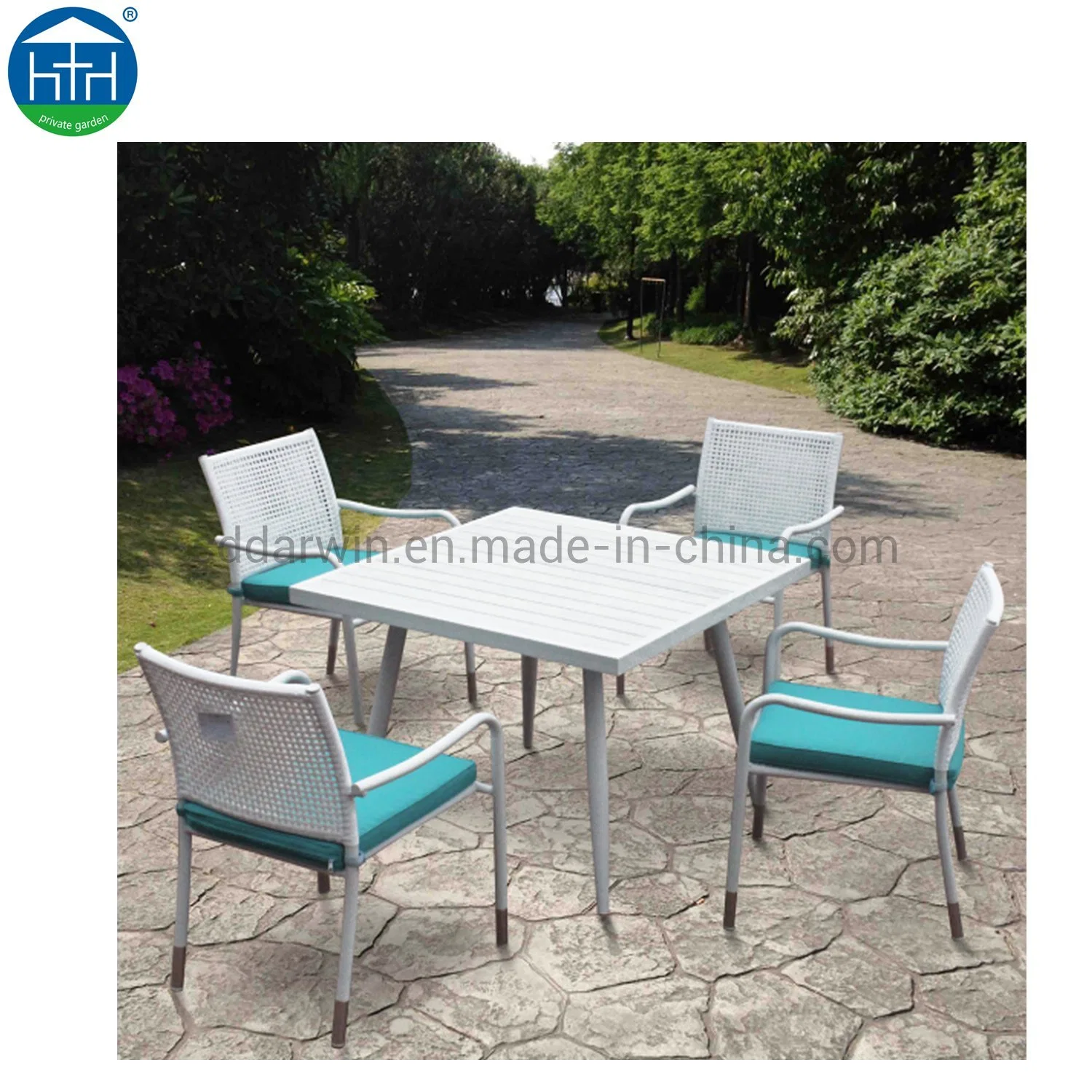 Teak Wood Outdoor Furniture Garden Set Table and Chair Luxury Patio Garden Furniture for Outdoor Dining Room