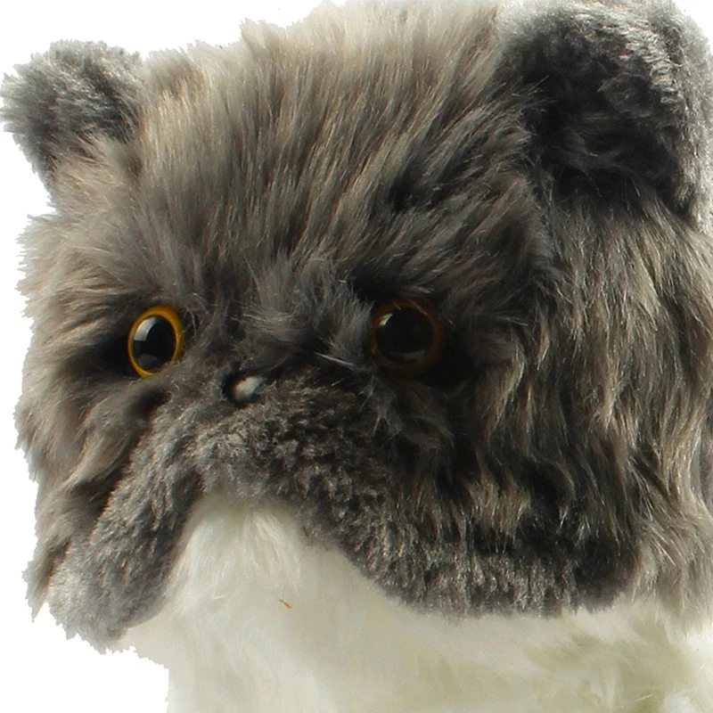 Custom 35cm Fuzzy Grey Soft Stuffed Animal Toy Grumpy Realistic Cat Plush